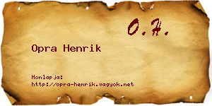 Opra Henrik névjegykártya